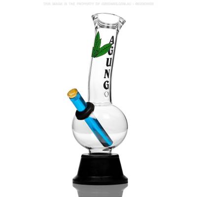 heavy glass bong with marijuana leaf design made by agung bongs asutralia