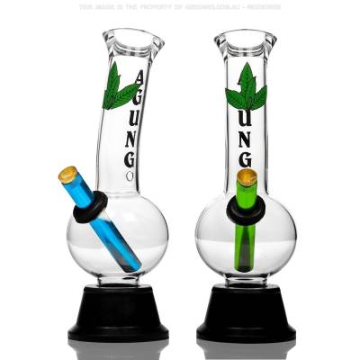 solid aussie glass bongs with metal stem and cone made by agung bongs australia