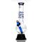 medium sized glass bong with blue glass beads on the neck 