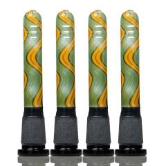 DhOP Worked Wave Diffuser Stem 18mm - 14mm Green & Yellow