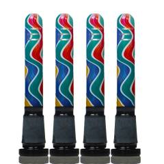 DhOP Worked Diffuser Stem 18mm - 14mm Green, Blue & Red