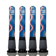 DhOP Worked Wave Diffuser Stem 18mm - 14mm Blue & Red