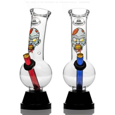 Cheap glass bongs online Australia with Zombie decal.