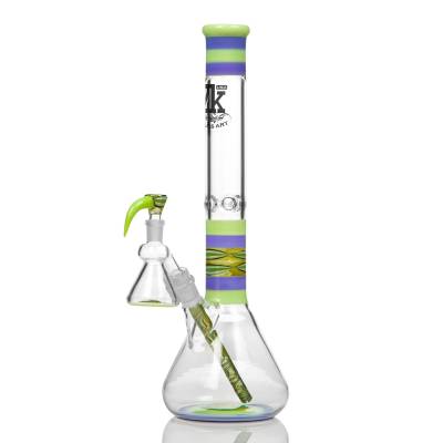OzBongs worked glass beaker bong with ash catcher available online.