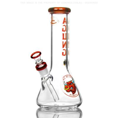 small thick beaker bong with heavy duty glass walls