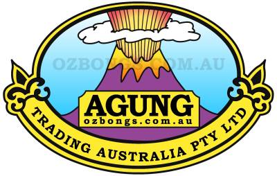 Agung Australia glass bongs logo.