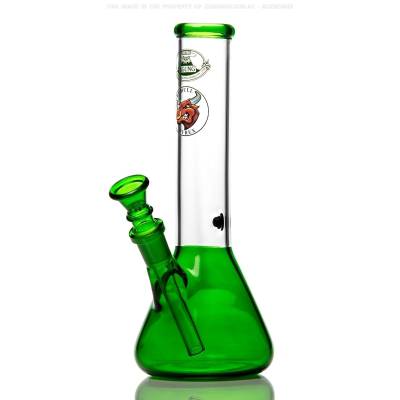 medium sized bright green beaker for smoking marijuana