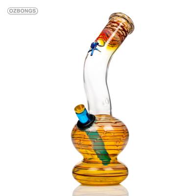 cheap glass bong with bent neck and metal stem
