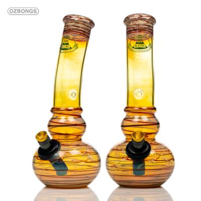beautiful glass bongs with fumed glass and metal stem and cone