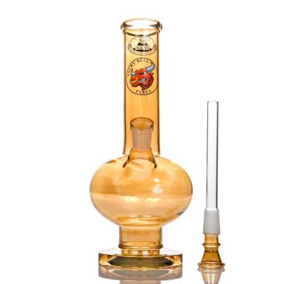 gold glass bong with gold stem for aussie stoners