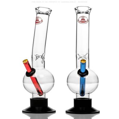 classic popular agung glass bong with metal stem, metal cone, rubber base and ice notches