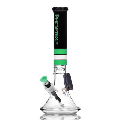 Phoenix Flared Beaker Glass Bong 40cm Green