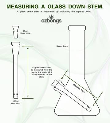 diagram showing the design of a glass beaker bong.