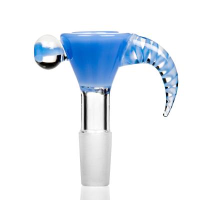 4 Hole Marble Horn Cone 14mm Blue