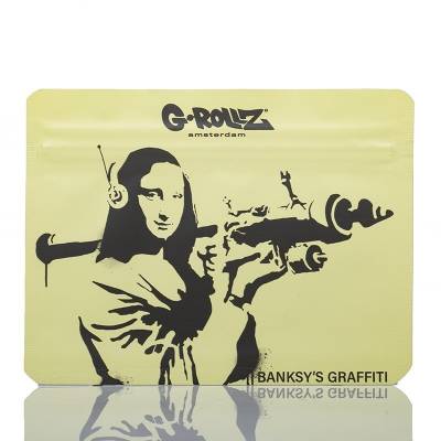 G-Rollz 8pk Smell Proof Bags 105mm x 80mm Banksy's Mona Launcher