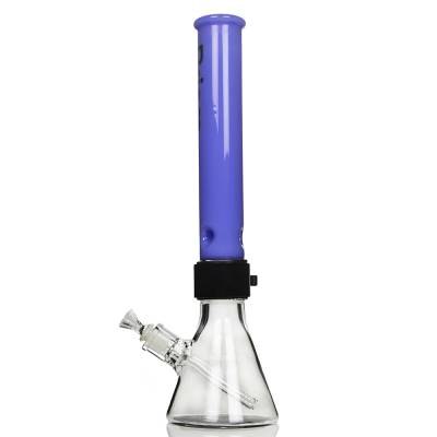 Prism Single Stack Beaker Drippy Purple Black Clamp Clear Stem