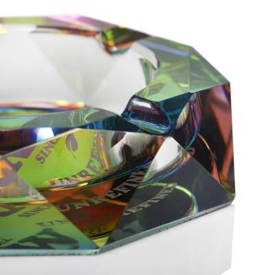 Raw Rainbow Prism Glass Ashtray