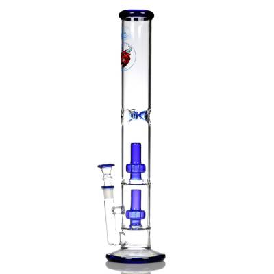 double perc bong with glass base and glass stem with aussie style cone