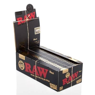 RAW Black Single Wide Papers BOX