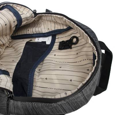 Revelry The Shorty Smell Proof Backpack Striped Dark Grey