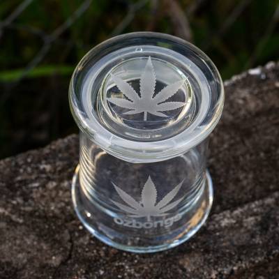 OzBongs Sandblasted Leaf Jar