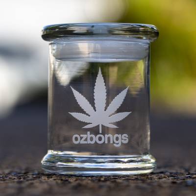 OzBongs Sandblasted Leaf Jar