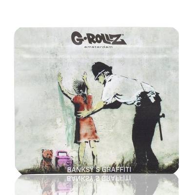 G-Rollz 10pk Smell Proof Bags 80mm x 90mm Banksy's Girl Frisked