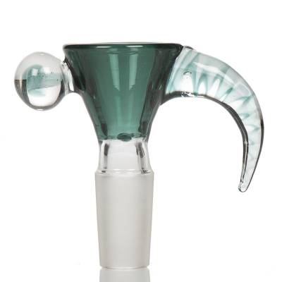 4 Hole Marble Horn Cone 14mm Teal