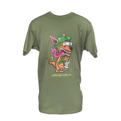 OzBongs T-Shirt Kanga Camo Green